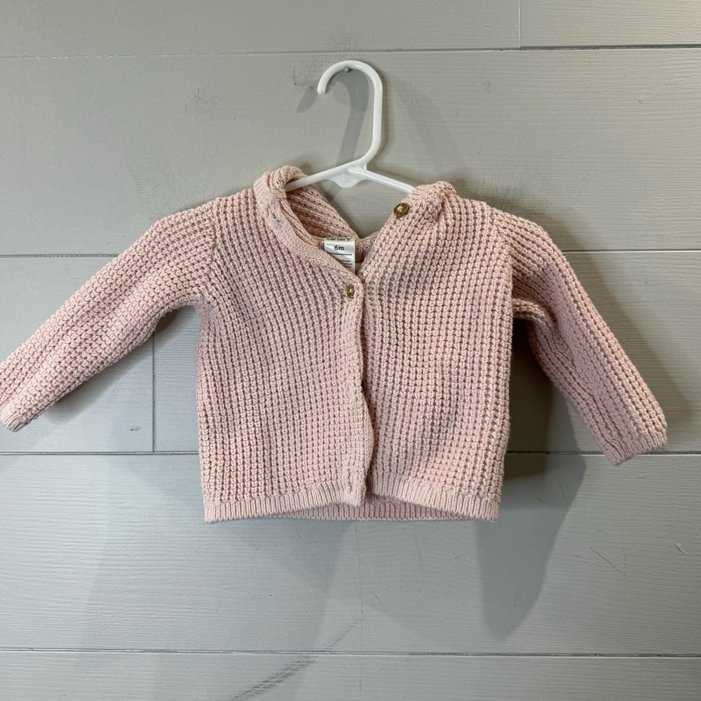 Carter’s | Baby Girls Knitted Button Up Hooded Jacket Size 6M